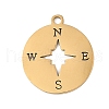 Ion Plating(IP) 304 Stainless Steel Pendants STAS-T044-236G-01-1