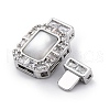 Rectangle Brass Micro Pave Clear Cubic Zirconia Box Clasps KK-G505-36P-02-2
