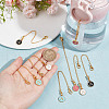 Flat Round with Letter A Alloy Enamel Pendant Decoration HJEW-AB00704-3