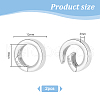   2pcs 925 Sterling Silver Spring Gate Rings with 925 Stamp STER-PH0002-15-2