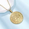Flat Round with Trinity Knot 304 Stainless Steel Pendant Necklaces NJEW-H059-03G-1
