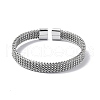 304 Stainless Steel Mesh Chain Shape Open Cuff Bangle for Women BJEW-C031-03-4