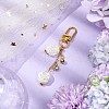 Flower ABS Plastic Imitation Pearl Pendant Decoration HJEW-JM02440-2
