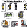 SUNNYCLUE 7Pcs 7 Styles Bioscience Theme Black Zinc Alloy Brooches JEWB-SC0001-50-2