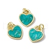 Natural Turquoise Heart Charms G-G977-05G-05-1