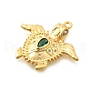 Brass Micro Pave Cubic Zirconia Charms KK-B131-02G-03-2
