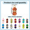 60Pcs 15 Color Baking Painted Glass Round Beaded Pendants PALLOY-HY00032-2