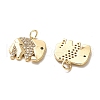 Brass Micro Pave Cubic Zirconia Pendants KK-K355-40G-2