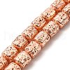 Electroplated Natural Lava Rock Beads Strands G-G984-15RG-1