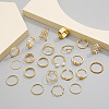 22Pcs Alloy with Plastic Pearl Finger Rings WGEFB3C-02-3