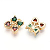 Brass Micro Pave Cubic Zirconia Charms KK-N261-94A-G-2