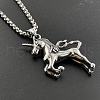 Unicorn Horse Stainless Steel Pendant Punk Hip-hop Necklaces JA5875-1