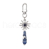 Copper Wire Wrapped Natural Gemstone Pointed Bullet Pendant Decorations HJEW-JM03103-02-4