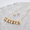 304 Stainless Steel Rhinestone Stud Earrings & Pendant Necklaces Sets FS-WG95951-12-1