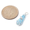 Electroplated Natural Quartz Crystal Dyed Copper Wire Wrapped Pendants PALLOY-JF02327-03-2