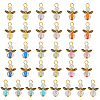 32Pcs Glass Pendants PALLOY-PH01670-7