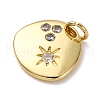 Brass Micro Pave Cubic Zirconia Pendants KK-P308-56G-2