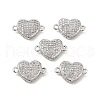 Brass Micro Pave Clear Cubic Zirconia Connector Charms KK-E068-VB339-3