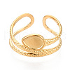 304 Stainless Steel Cuff Ring Components STAS-T066-41G-2