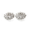Flower Brass Micro Pave Clear Cubic Zirconia Bead Caps KK-V008-31P-2