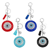 DICOSMETIC 4Pcs 4 Colors Evil Eye Full Rhinestones Keychains KEYC-DC0001-24-1