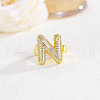 Brass Micro Pave Clear Cubic Zirconia Cuff Rings FS-WGF2B82-11-1