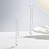 S925 Sterling Silver Star with Moon Tassel Stud Earrings NT3098-2-1