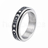 201 Stainless Steel Planet Rotating Ring RJEW-N043-28-1