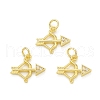 Rack Plating Brass with Cubic Zirconia Charms KK-C011-54G-3