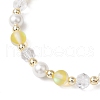 5Pcs Frosted Dyed Synthetic Moonstone & Shell Pearl Round Beads Stretch Bracelets BJEW-JB11822-6