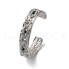 304 Stainless Steel Rhinestone Cuff Bangles for Women BJEW-R026-01P-4