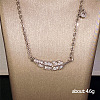 Leaf Brass Micro Pave Clear Cubic Zirconia Pendant Necklaces for Women FS-WGF074F-01-6