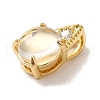 Brass Micro Pave Clear Cubic Zirconia Pendants KK-M278-06G-2