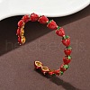 Brass Enamel Cuff Bracelets BJEW-L703-02B-G-1