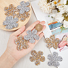 CRASPIRE 12Pcs 2 Colors Flower Hotfix Rhinestone DIY-CP0009-64-3