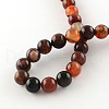 Dyed Natural Striped Agate/Banded Agate Round Bead Strands G-R342-4mm-02-3