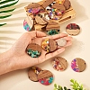 16Pcs 8 Colors Transparent Resin & Walnut Wood Pendants RESI-TA0002-10-5