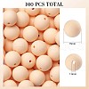 100Pcs Silicone Beads Round Rubber Bead 15MM Loose Spacer Beads for DIY Supplies Jewelry Keychain Making JX449A-1