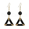 Handmade Glass Seed Beads Triangle Dangle Earrings EJEW-MZ00467-02-2