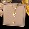 304 Stainless Steel Cube Initial Pendant Necklaces FS-WG9AF3A-22-1