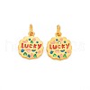Rack Plating Alloy Enamel Pendants ENAM-S130-19B-1