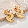 304 Stainless Steel Dangle Stud Earrings EJEW-V016-12G-3