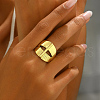Geometric Wide Face Brass Adjustable Cuff Rings for Women CW8589-5