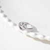 925 Sterling Silver Hollow Heart Adjustable Cuff Open Rings for Women IH8373-2-1