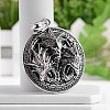 Flat Round with Dragon 304 Stainless Steel Big Pendants STAS-M206-05AS-1