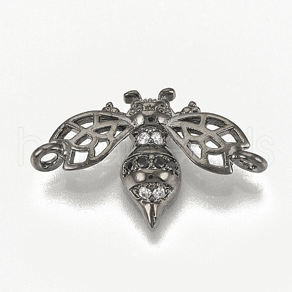 Brass Micro Pave Cubic Zirconia Links ZIRC-Q015-107B-1