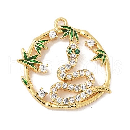 Brass Micro Pave Cubic Zirconia Pendants KK-M326-03G-1
