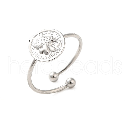 Non-Tarnish 304 Stainless Steel Open Cuff Ring RJEW-M167-05P-1