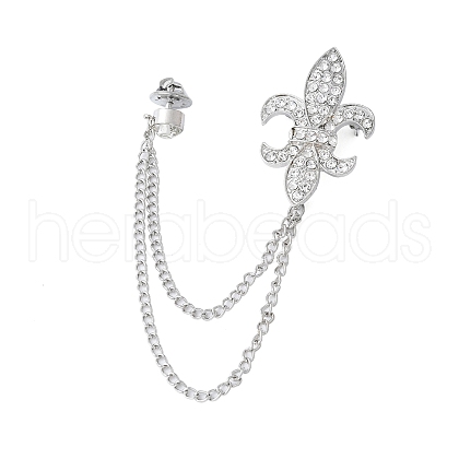 Vintage Fleur De Lis Alloy Hanging Chain Brooches JEWB-NH0001-02P-1