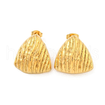 Triangle 304 Stainless Steel Ear Studs EJEW-L290-017G-1